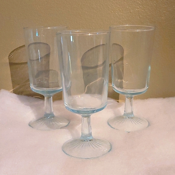 Libbey Kitchen Vintage Libbey Blue Tint Goblets Poshmark
